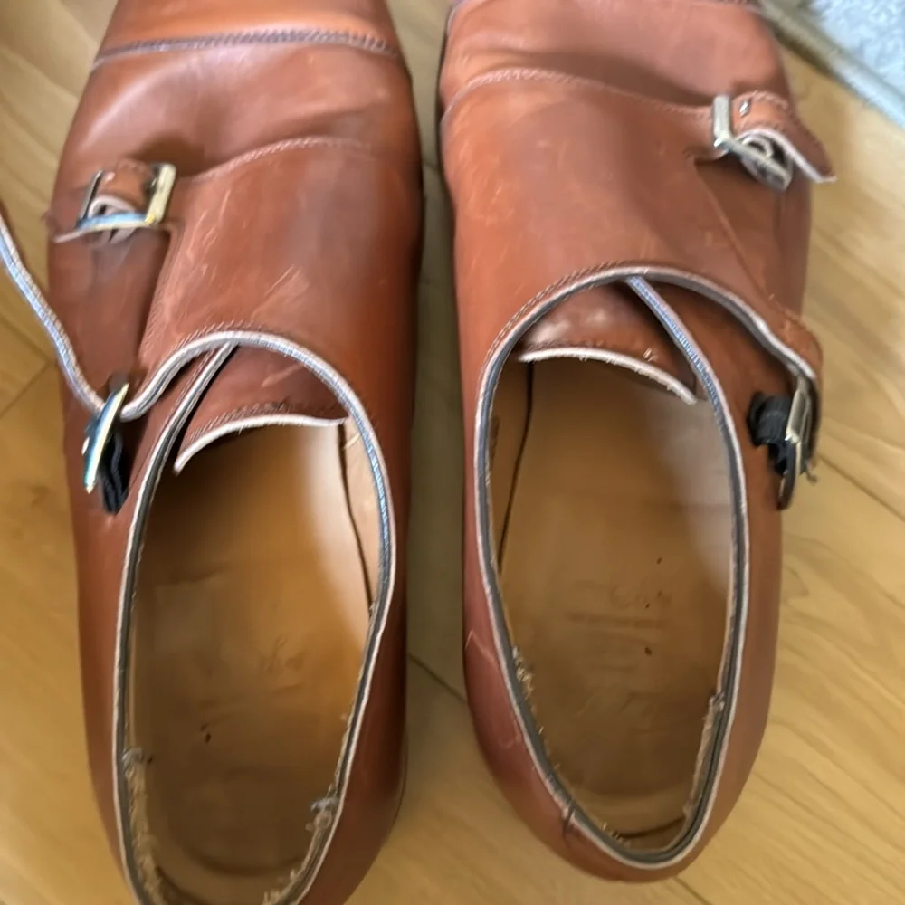 Alfred Sargent J. Crew Mahogany Double Monk Strap Shoes